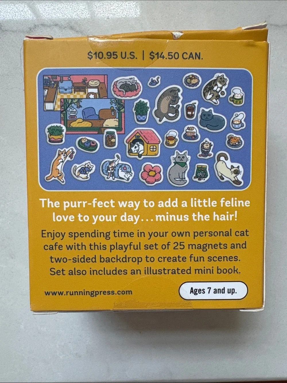 Cat Cafe Magnet Set - Decorative Cat Magnets (Pink) New in Box